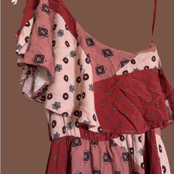 House of Harlow 1960 x Revolve | red/beige tones, patchwork boho dress | small - Picture 6 of 7